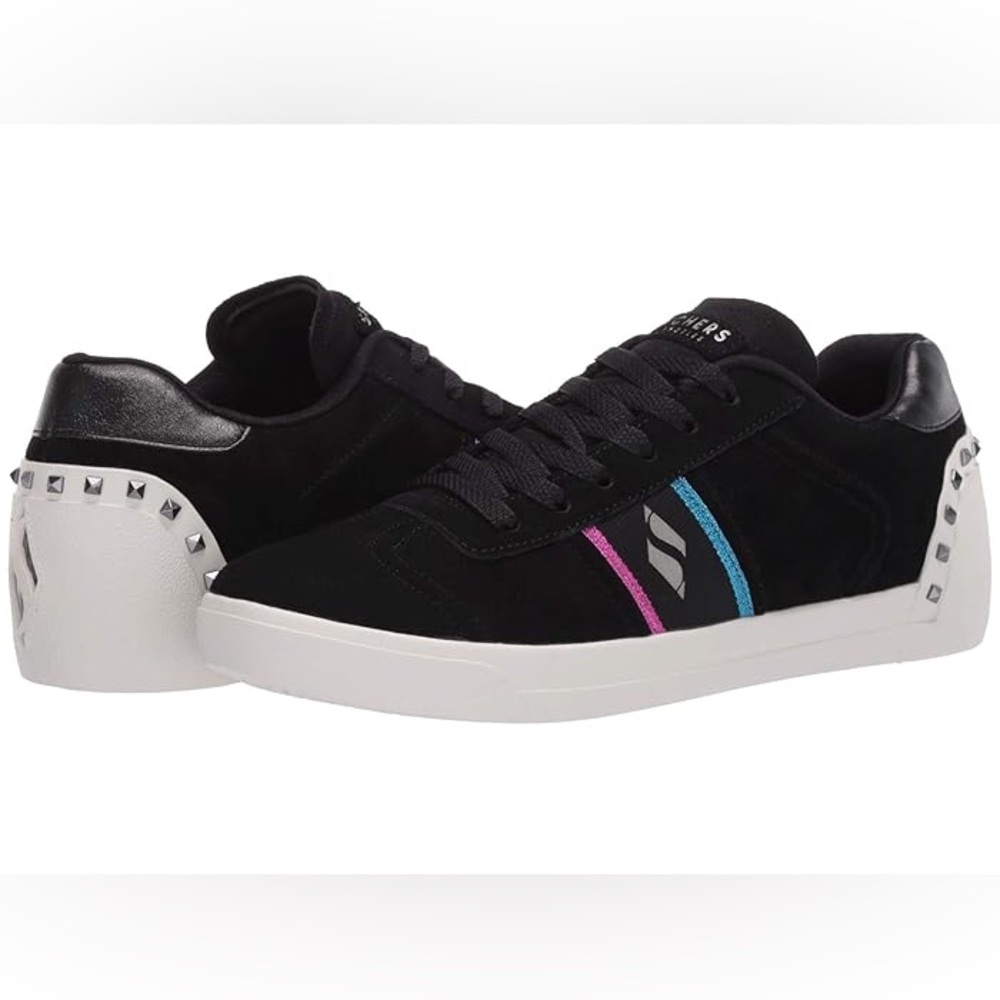 Sketchers Black and White Studded Sneakers